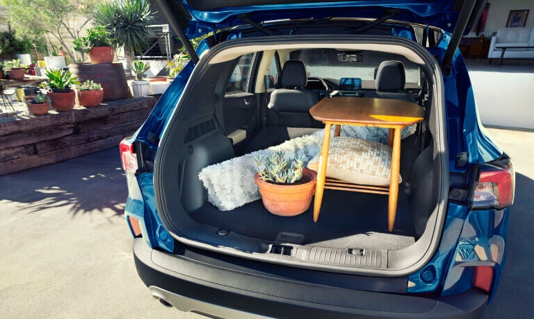 2022 Ford Escape trunk open with cargo inside