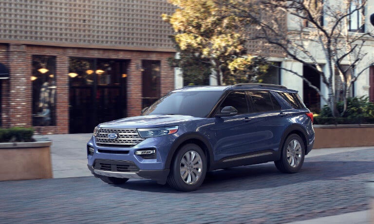 2022 Ford Explorer parked on the street in a town