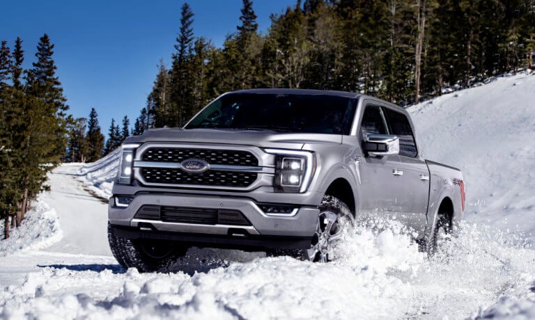 2023 Ford F-150 driving through snow