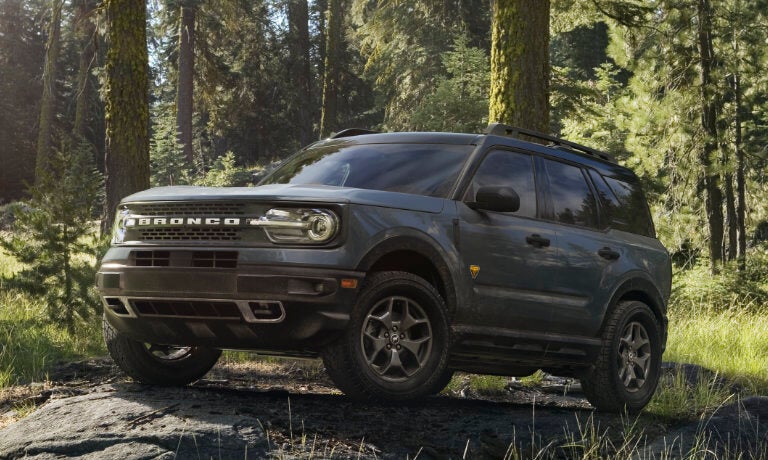 2024 Ford Bronco Sport parked in a forest