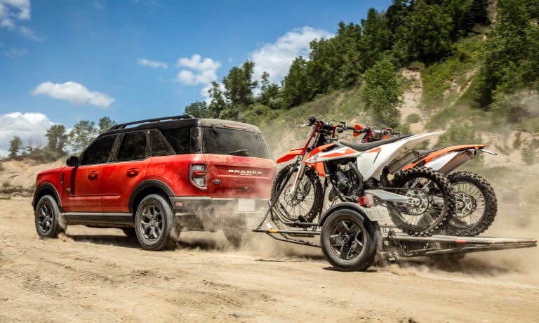 2024 Ford Bronco Sport towing dirt bikes