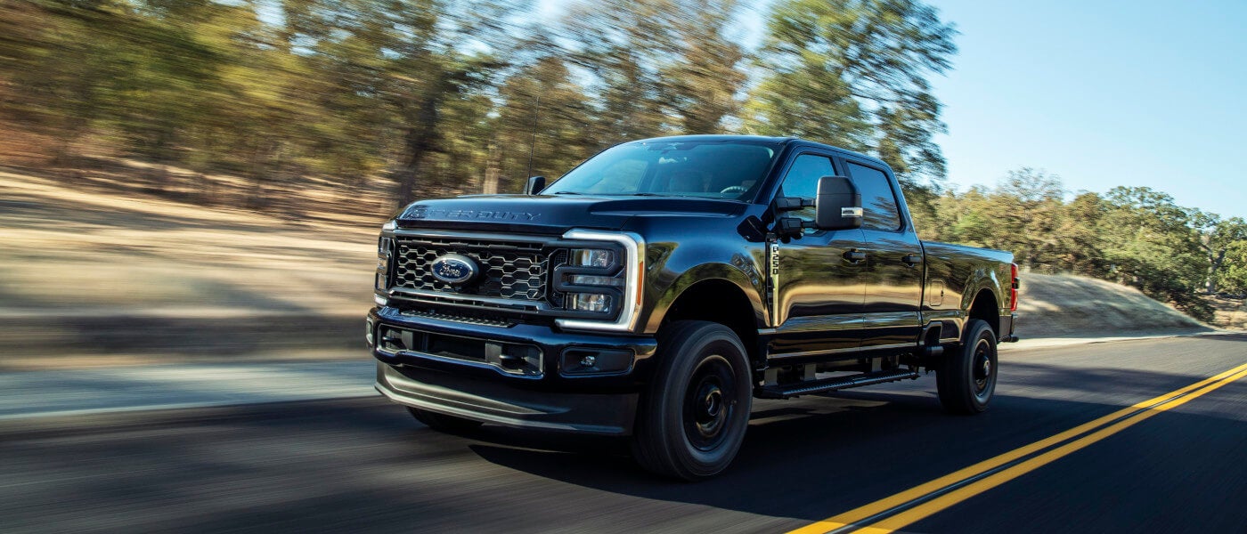2024 Ford Super Duty driving fast on highway