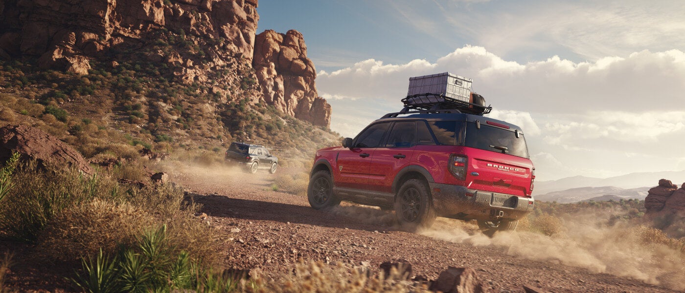 2025 Ford Bronco Sport in desert with luggage