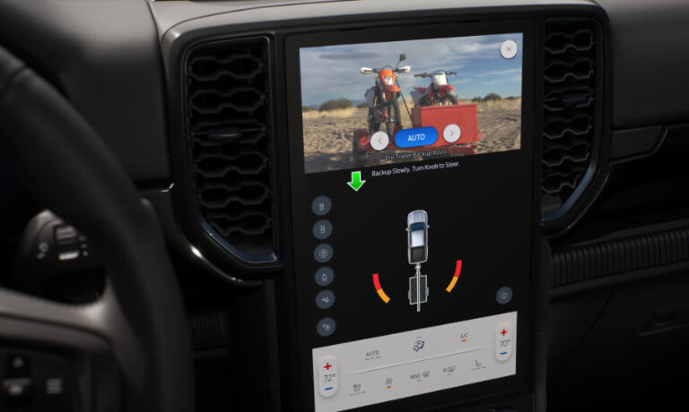 2025 Ford Ranger infotainment system with trailer info