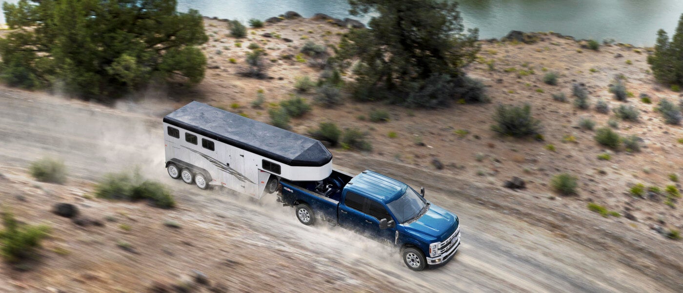 2025 Ford Super Duty towing an RV
