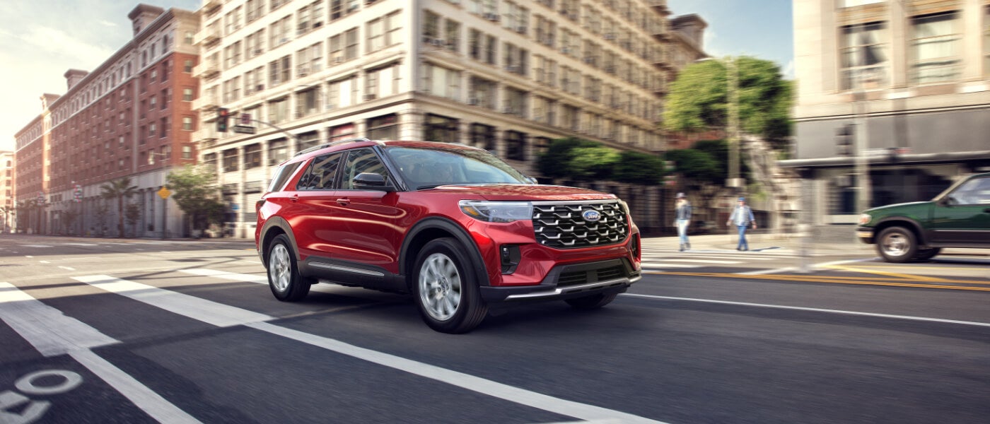 2026 Ford Explorer driving in the city