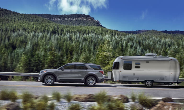2026 Ford Explorer towing an airstream