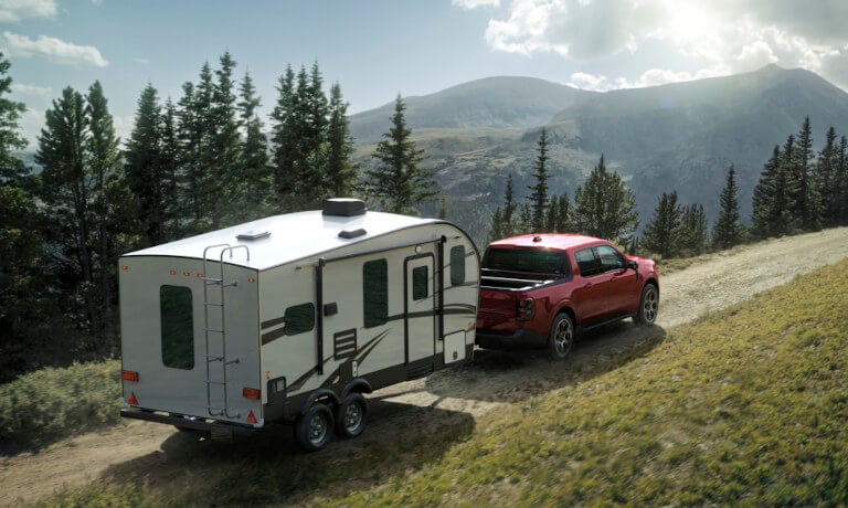 2026 Ford Maverick towing a camper