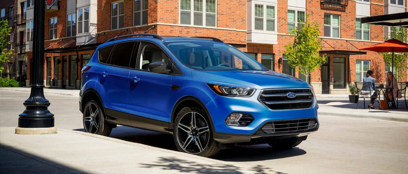 Blue 2019 Ford Escape parked