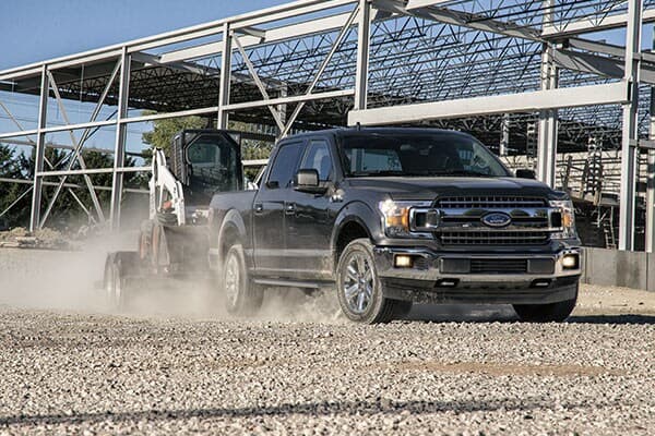 Ford F-150 in construction zone